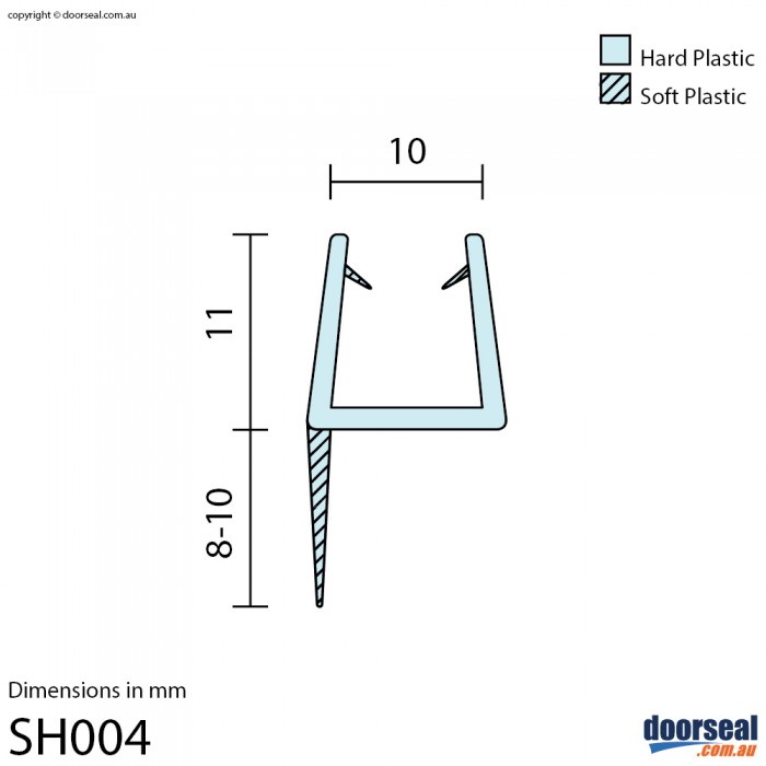 SH004 Shower Screen Seal (10mm glass)